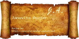 Janovits Aszter névjegykártya
